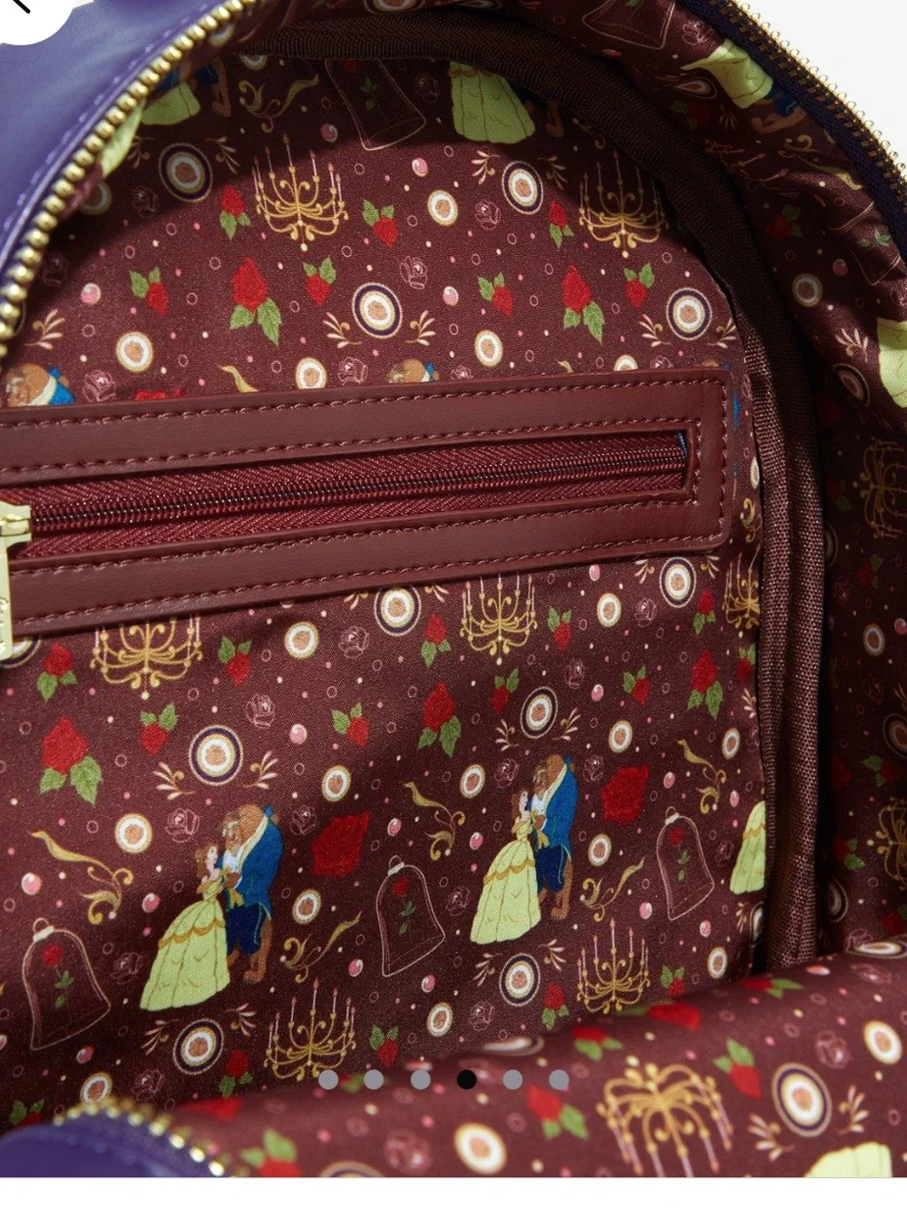 Loungefly Purple & Gold Beauty and the Beast Mini Backpack